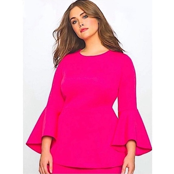 Eloquii Tops - 🆕  Eloquii Gorgeous Neoprene Bell Sleeve Flattering Peplum on hold for Barbara